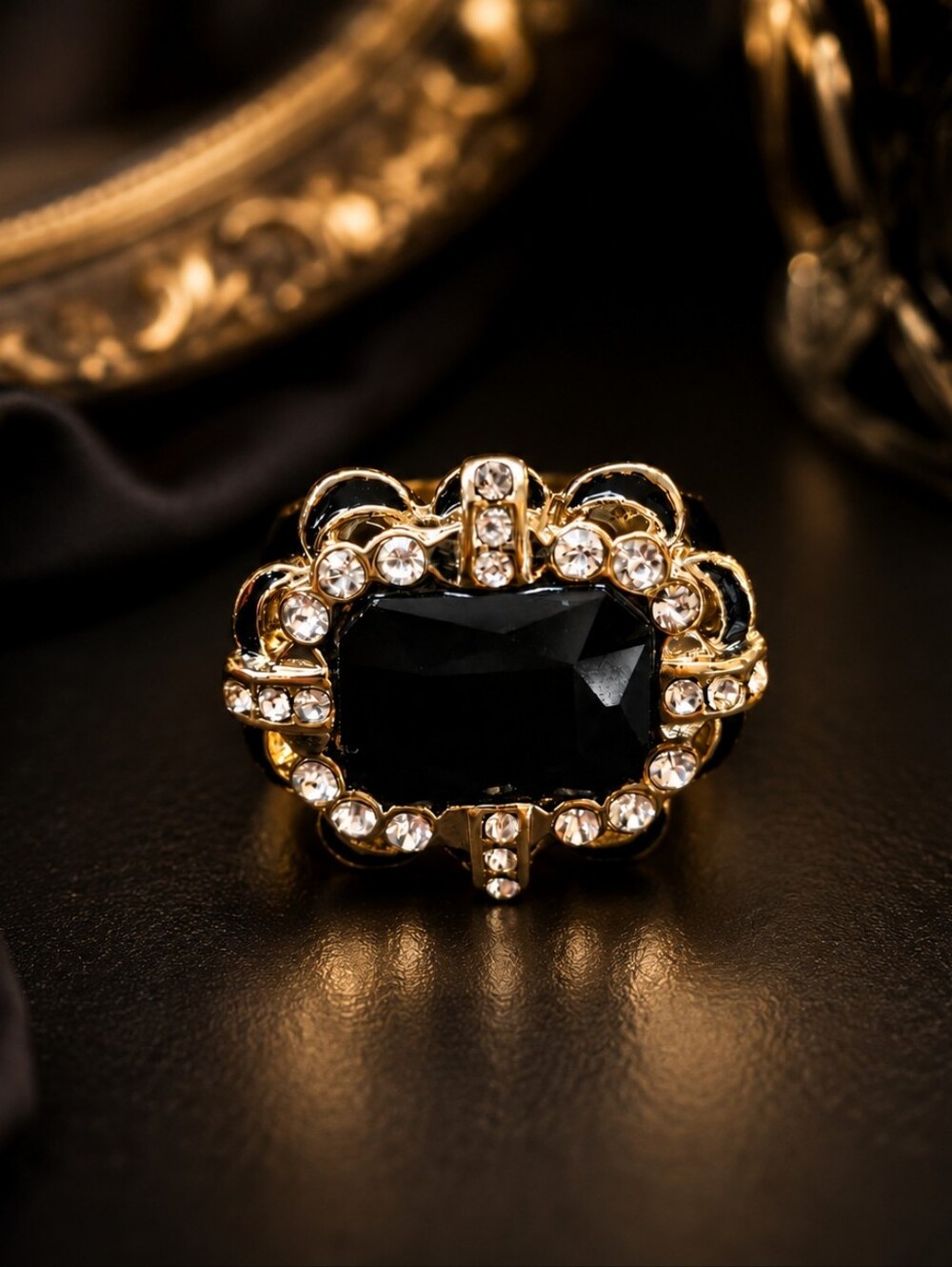 Avon Deco statement Black Onyx ring selected by Paula Abdul